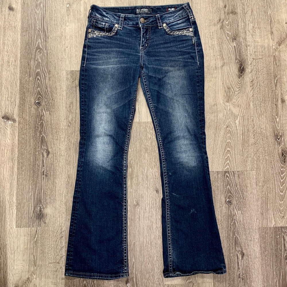Silver Boot Cut Jeans